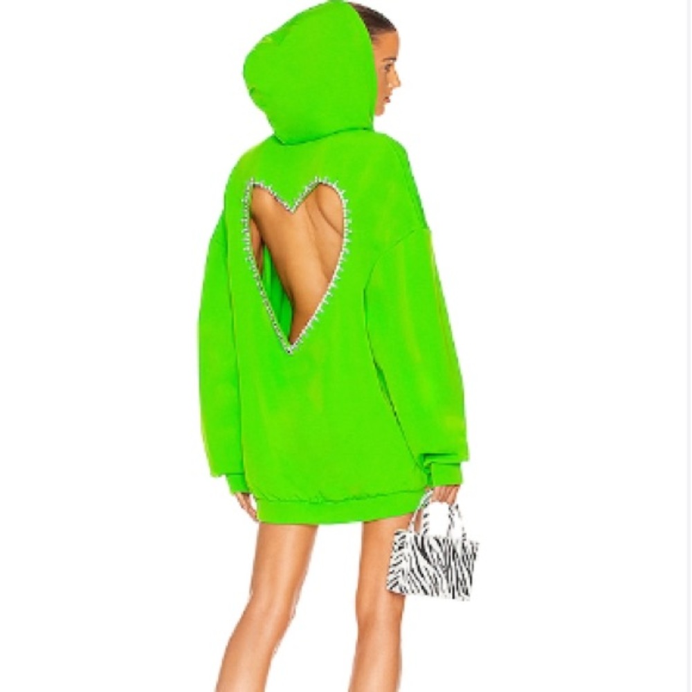 Area backless Heart Oversized hoodie